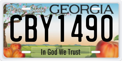GA license plate CBY1490