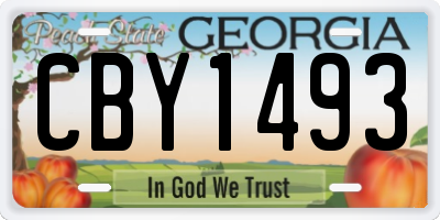 GA license plate CBY1493