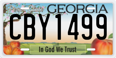 GA license plate CBY1499