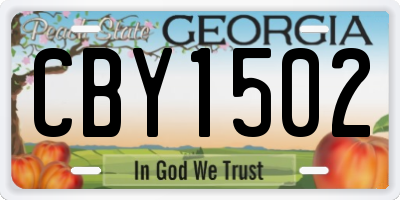 GA license plate CBY1502