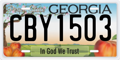 GA license plate CBY1503