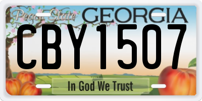 GA license plate CBY1507
