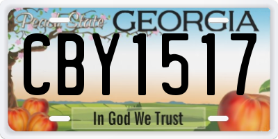 GA license plate CBY1517
