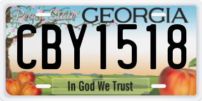 GA license plate CBY1518
