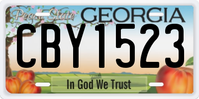 GA license plate CBY1523