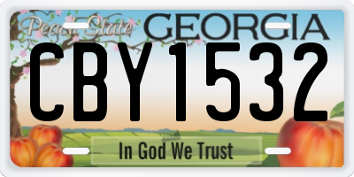 GA license plate CBY1532