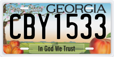 GA license plate CBY1533