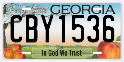 GA license plate CBY1536