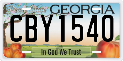 GA license plate CBY1540