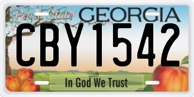 GA license plate CBY1542