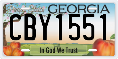 GA license plate CBY1551