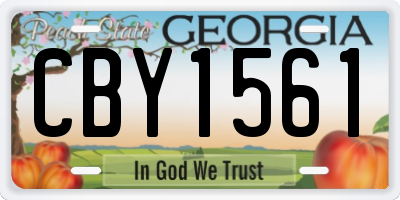 GA license plate CBY1561