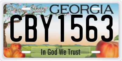 GA license plate CBY1563