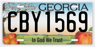 GA license plate CBY1569