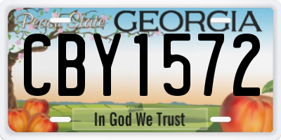 GA license plate CBY1572