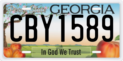 GA license plate CBY1589