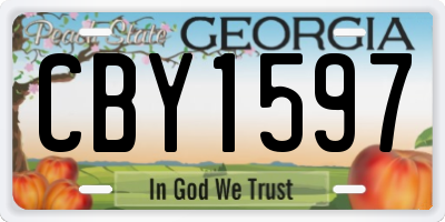 GA license plate CBY1597