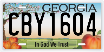 GA license plate CBY1604