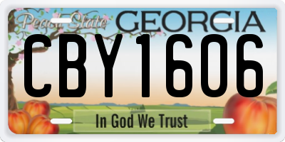 GA license plate CBY1606