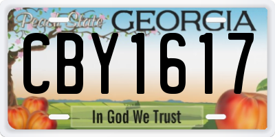 GA license plate CBY1617