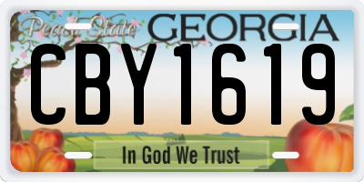 GA license plate CBY1619