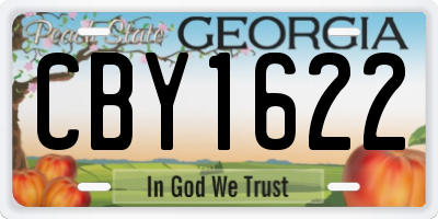 GA license plate CBY1622