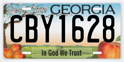 GA license plate CBY1628