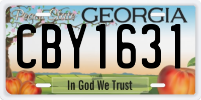 GA license plate CBY1631