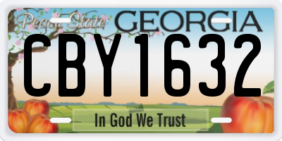 GA license plate CBY1632