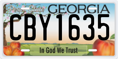GA license plate CBY1635