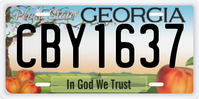 GA license plate CBY1637