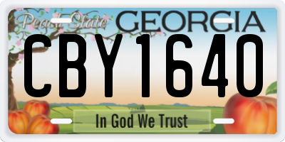 GA license plate CBY1640