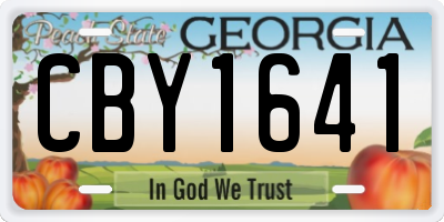 GA license plate CBY1641