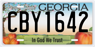 GA license plate CBY1642