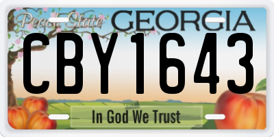 GA license plate CBY1643