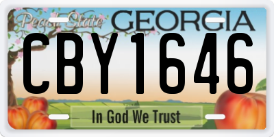 GA license plate CBY1646