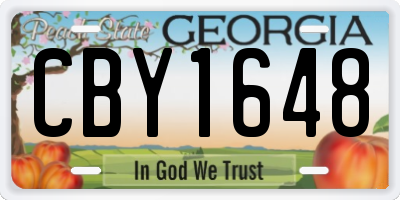 GA license plate CBY1648