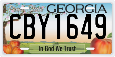 GA license plate CBY1649