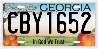 GA license plate CBY1652