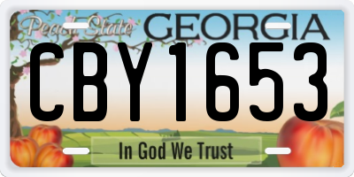GA license plate CBY1653
