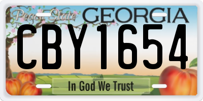 GA license plate CBY1654