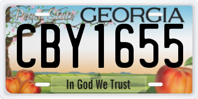 GA license plate CBY1655
