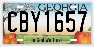 GA license plate CBY1657