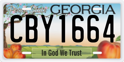 GA license plate CBY1664
