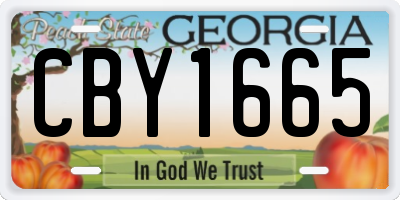 GA license plate CBY1665
