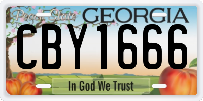 GA license plate CBY1666