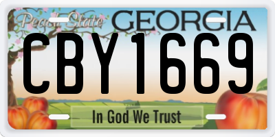 GA license plate CBY1669