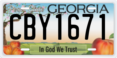 GA license plate CBY1671