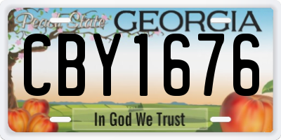 GA license plate CBY1676