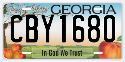 GA license plate CBY1680